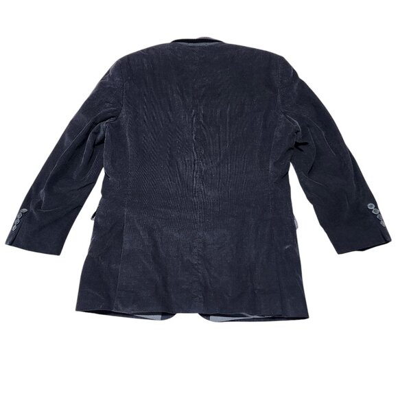 Calvin Klein Mens 37R‎ Black Corduroy Blazer Jacket 2-Button Lined 100% Cotton - Picture 2 of 8